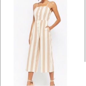 Tan and white jumpsuit